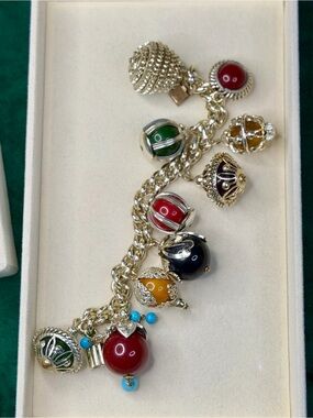 RARE WEST GERMANY Vintage Chinese Lantern Charm Bracelet Statement Piece